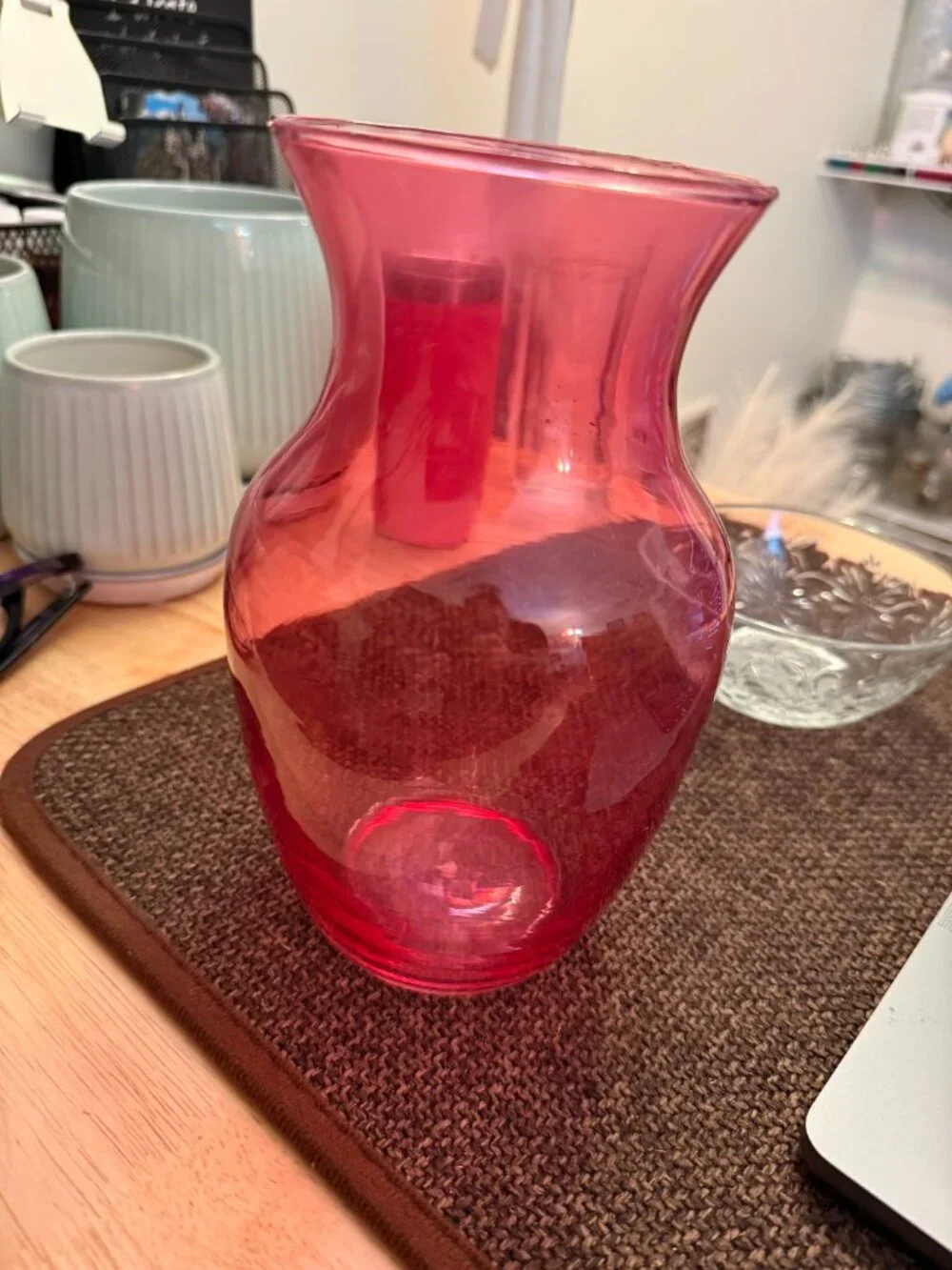 Pink Glass Flower Vase